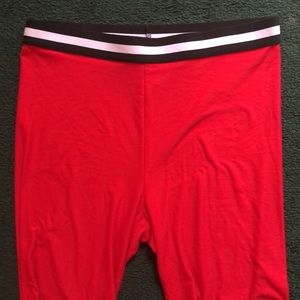 Red black and white high waisted shorts